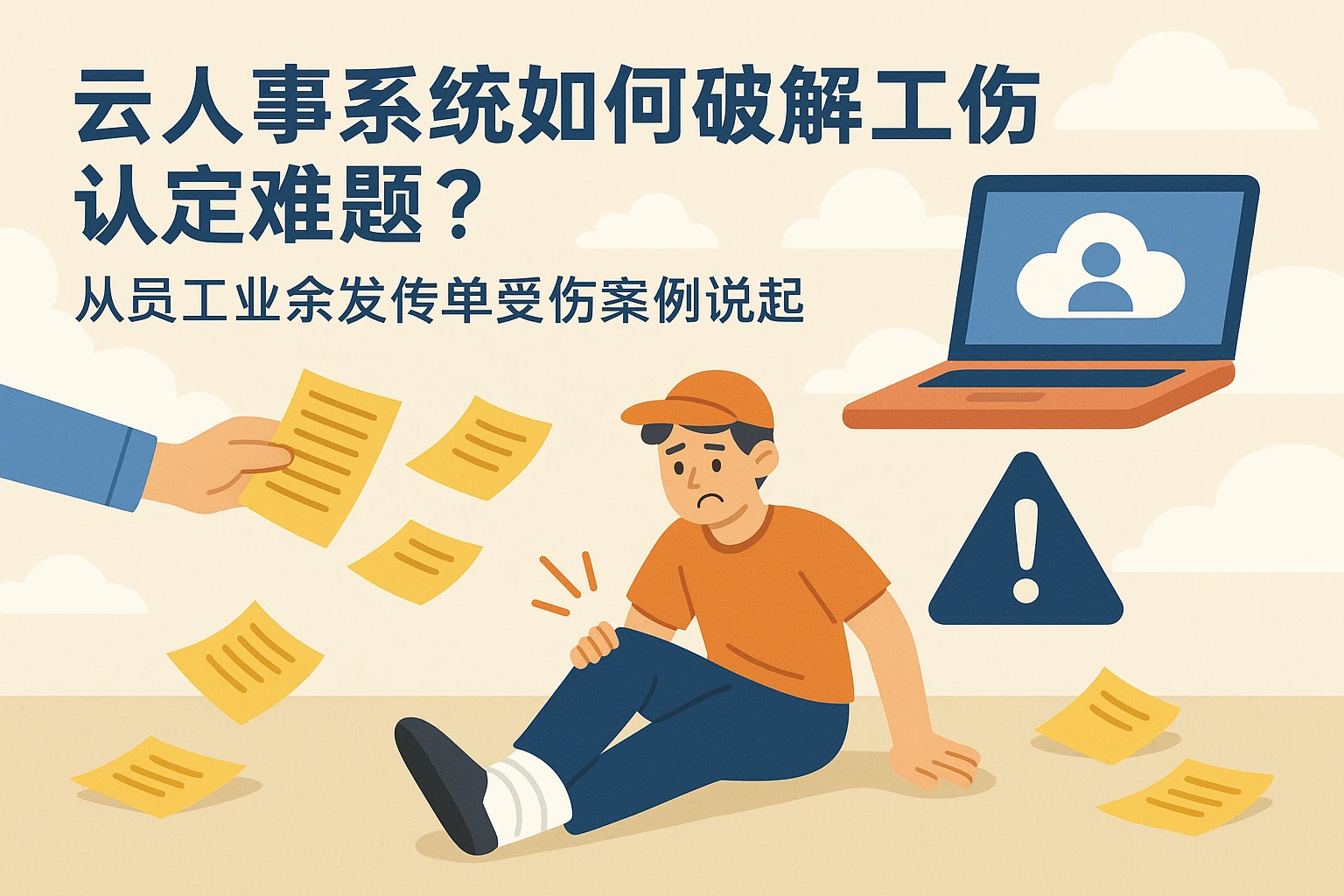 云人事系统如何破解工伤认定难题？从员工业余发传单受伤案例说起