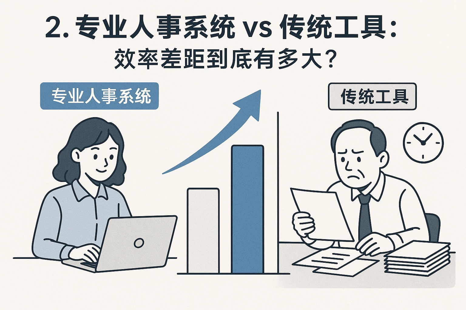 2. 专业人事系统 vs 传统工具：效率差距到底有多大？