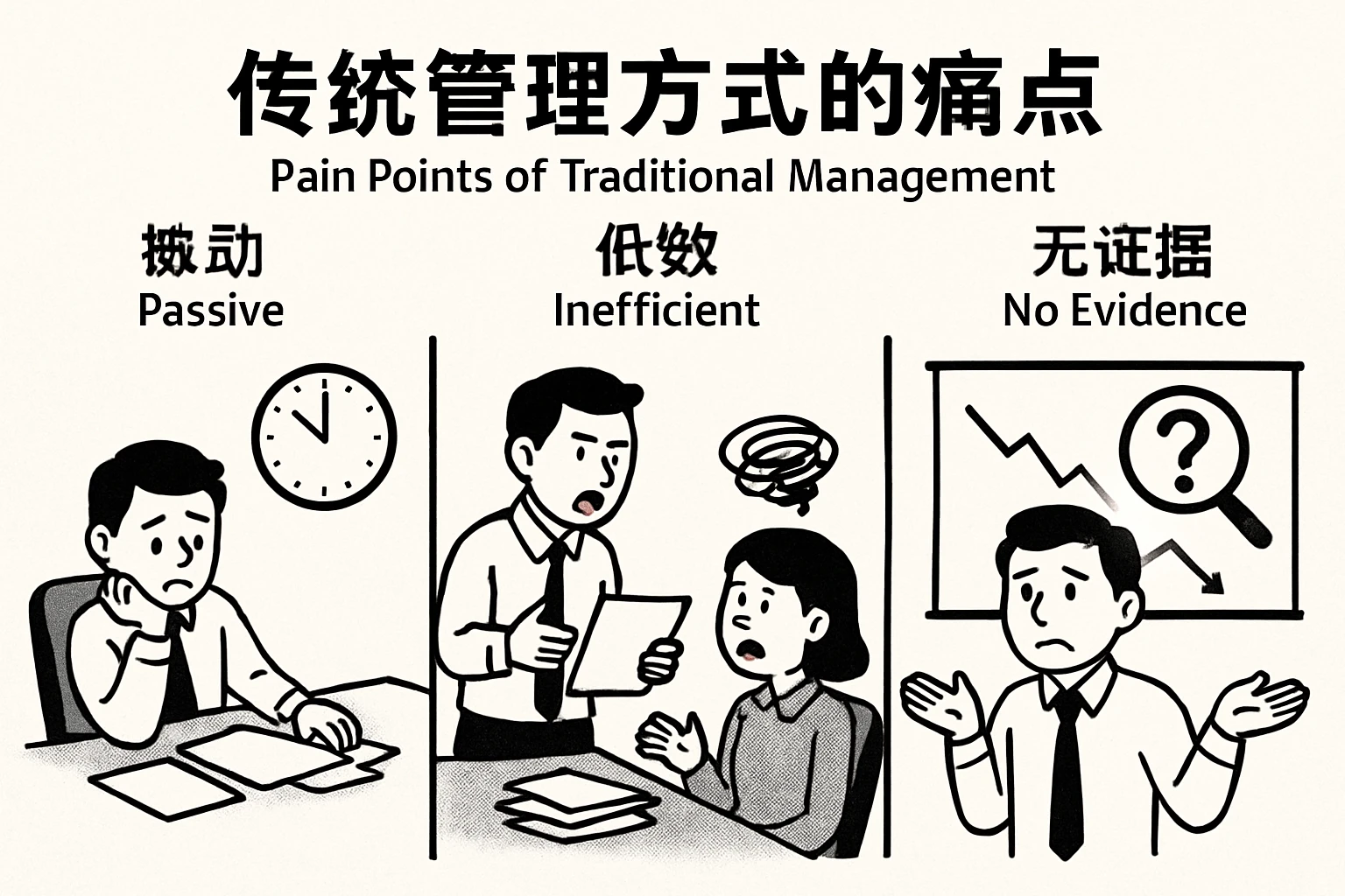 2. 传统管理方式的痛点：被动、低效、无证据