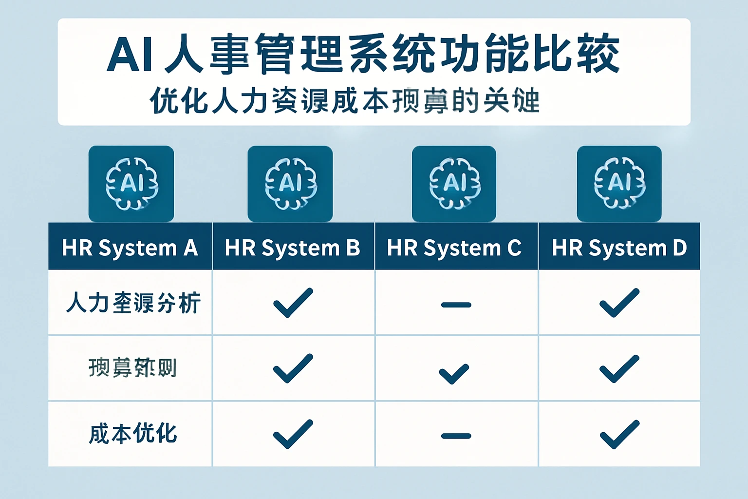 AI人事管理系统功能比较：优化人力资源成本预算的关键