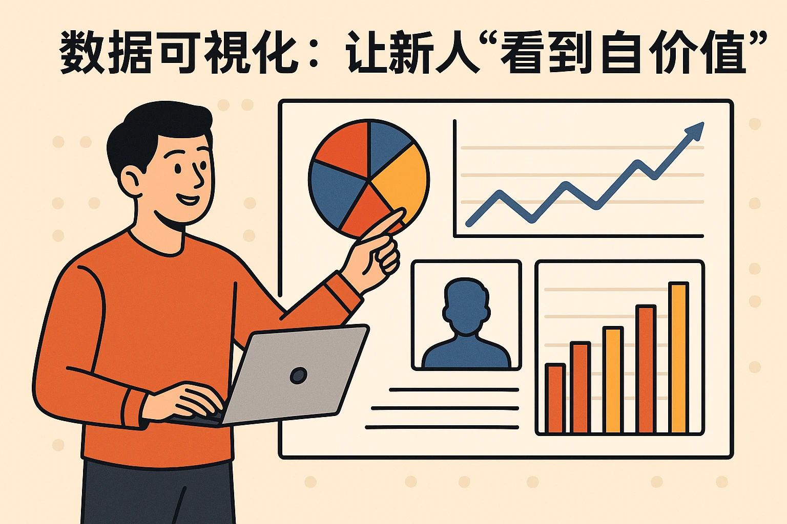 2. 数据可视化:让新人“看到自己的价值”