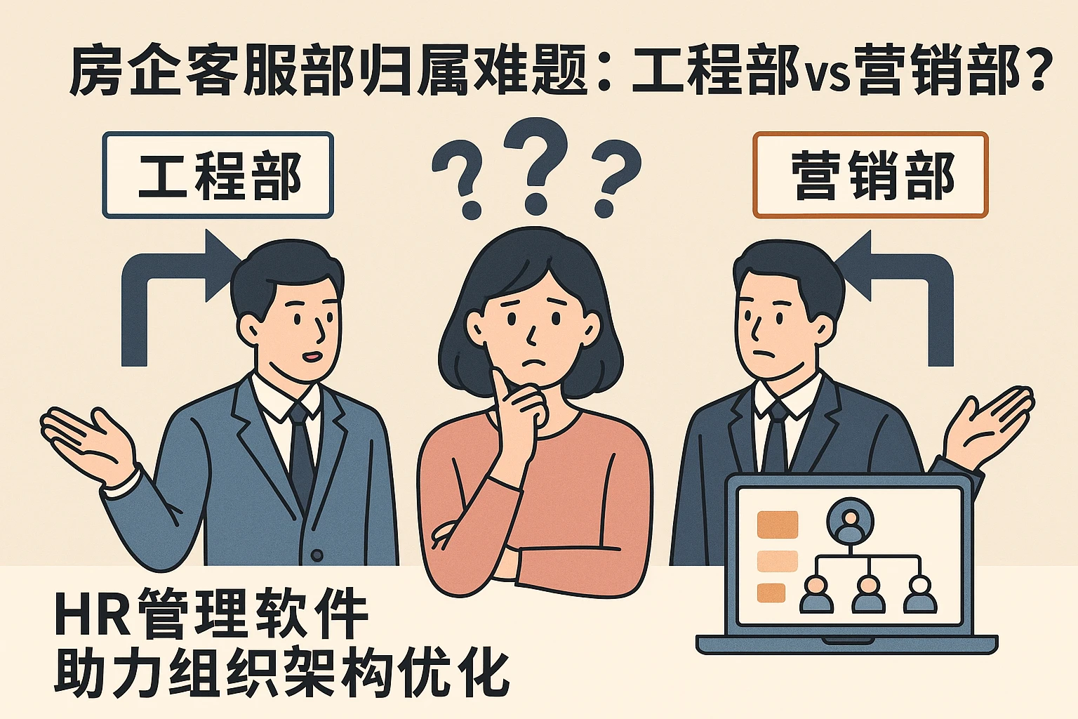 房企客服部归属难题：工程部vs营销部？HR管理软件助力组织架构优化