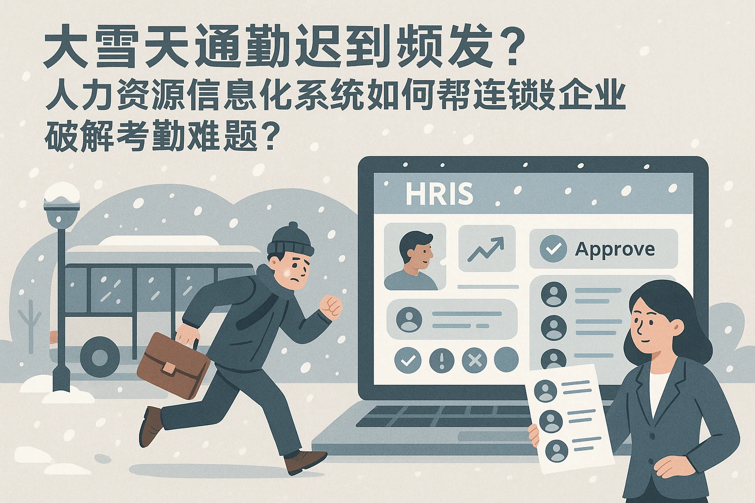 大雪天通勤迟到频发？人力资源信息化系统如何帮连锁企业破解考勤难题？