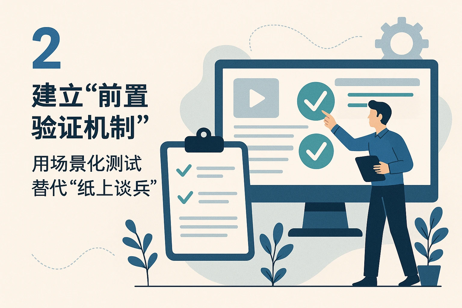 2. 建立“前置验证机制”：用场景化测试替代“纸上谈兵”