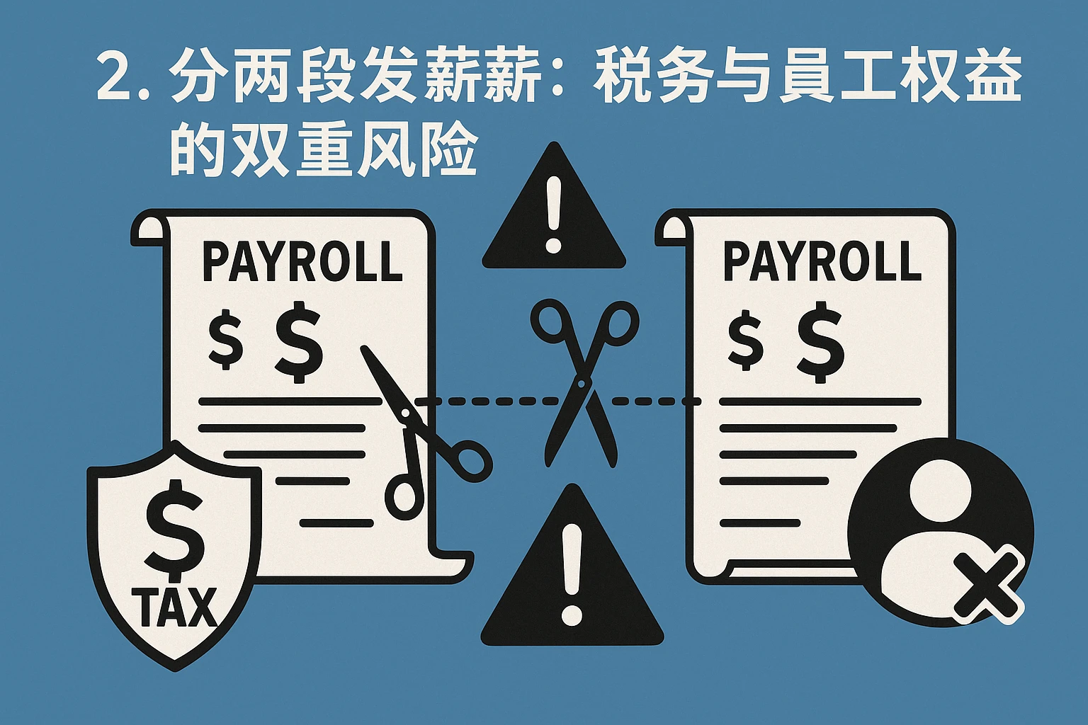 2. 分两段发薪：税务与员工权益的双重风险