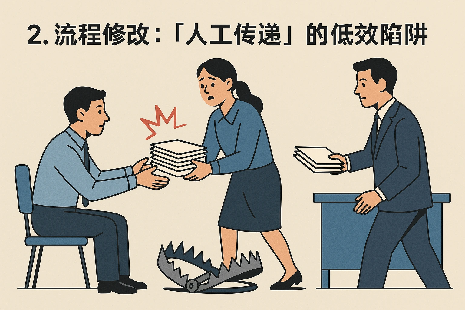 2. 流程修改：“人工传递”的低效陷阱