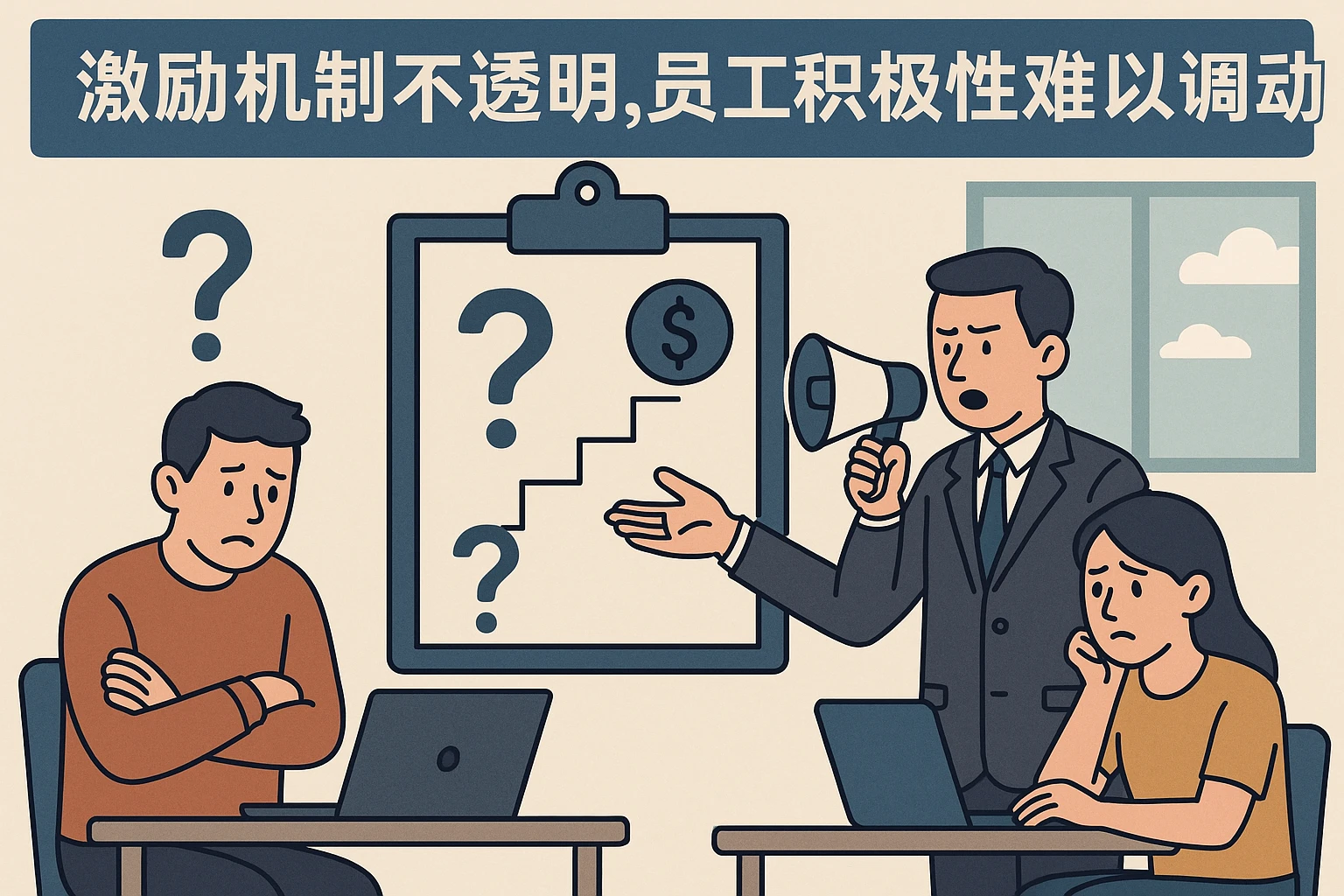 2. 激励机制不透明，员工积极性难以调动