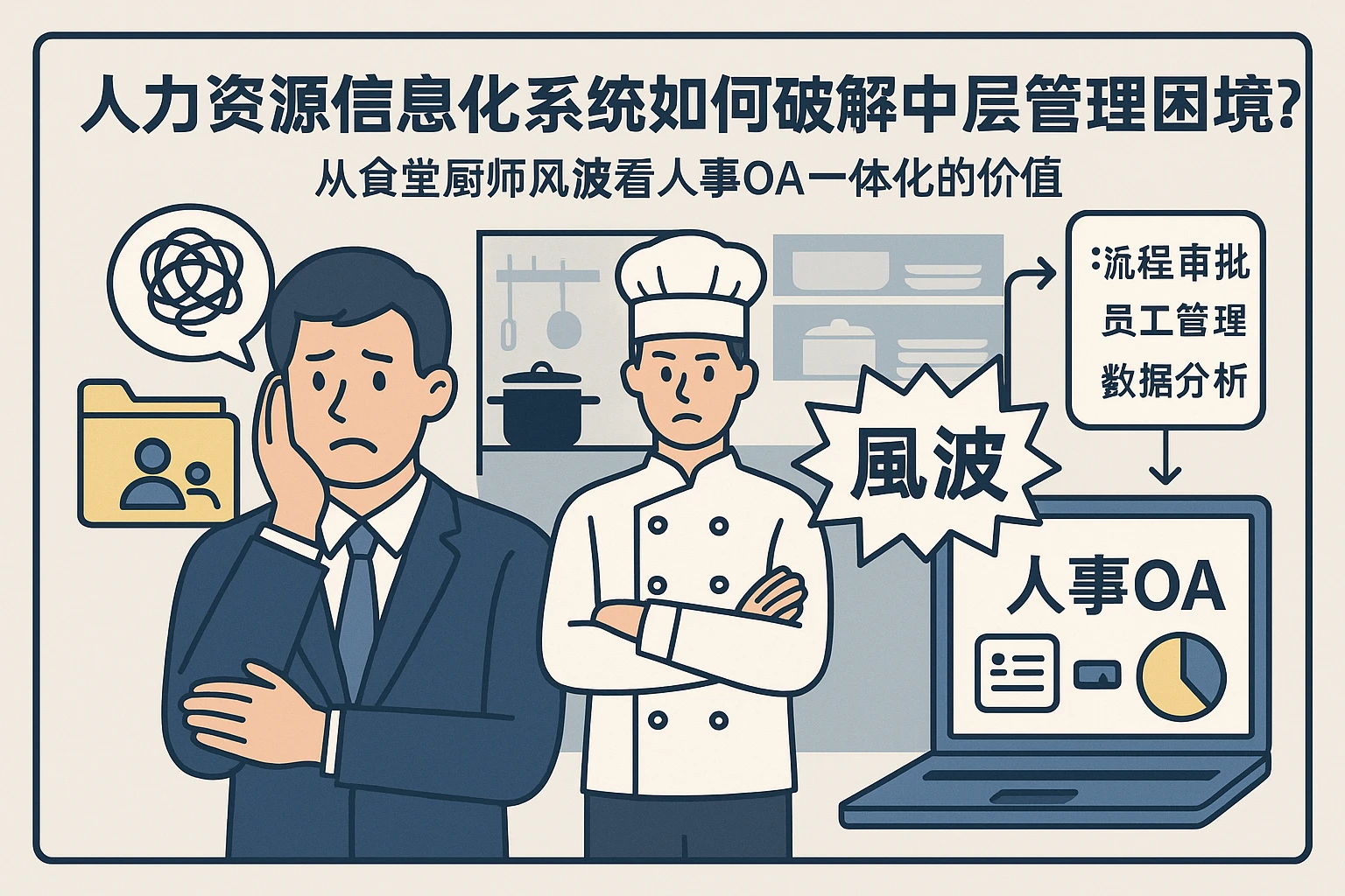 人力资源信息化系统如何破解中层管理困境？从食堂厨师风波看人事OA一体化的价值