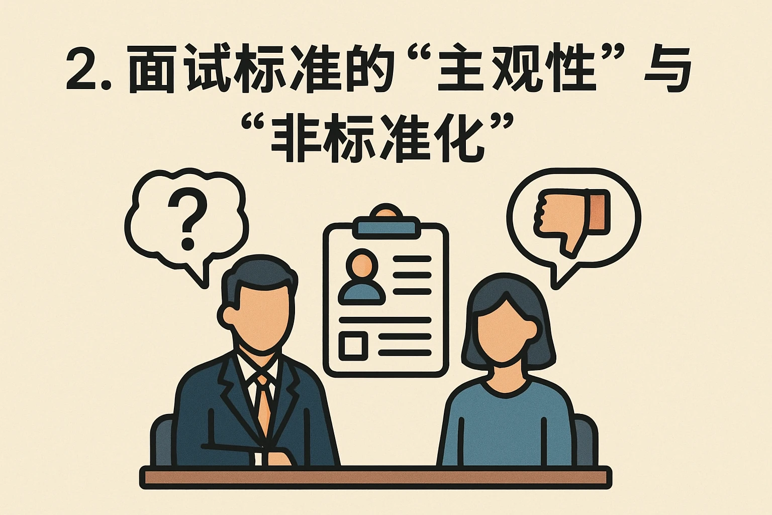 2. 面试标准的“主观性”与“非标准化”