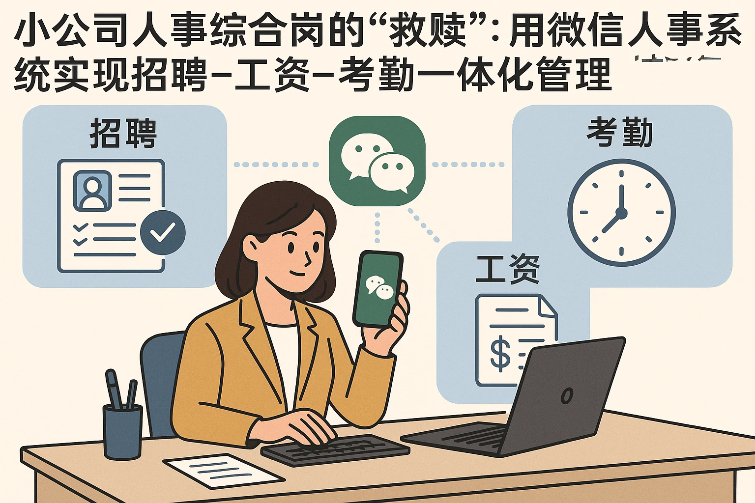 小公司人事综合岗的“救赎”：用微信人事系统实现招聘-工资-考勤一体化管理