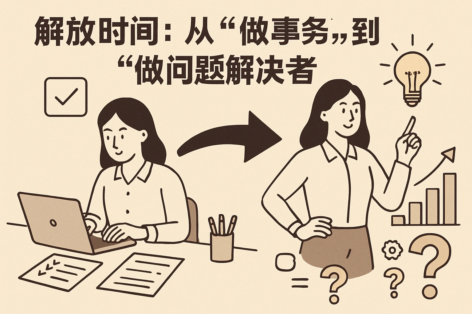 2. 解放时间:从“做事务”到“做问题解决者”