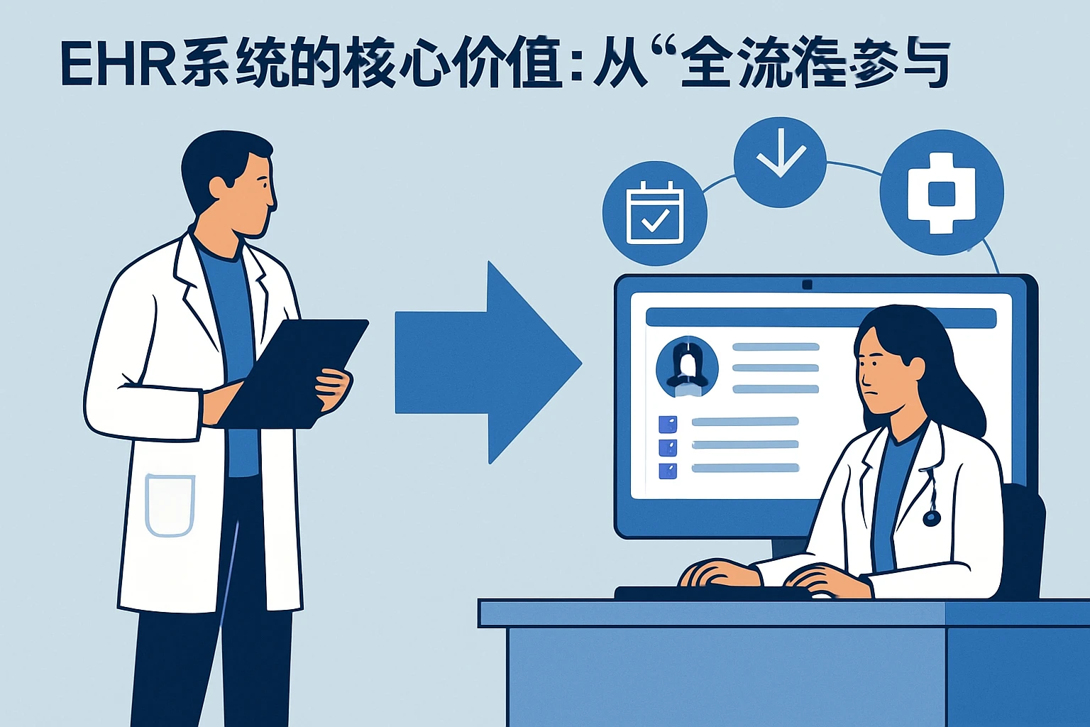 1. EHR系统的核心价值:从“单一执行”到“全流程参与”