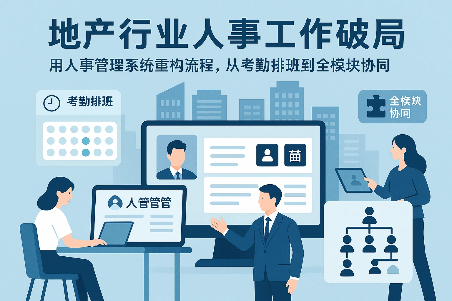 地产行业人事工作破局：用人事管理系统重构流程，从考勤排班到全模块协同