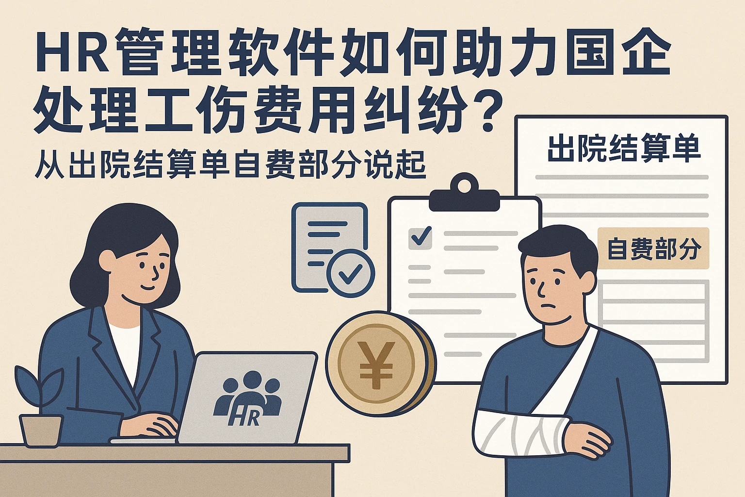 HR管理软件如何助力国企处理工伤费用纠纷？从出院结算单自费部分说起