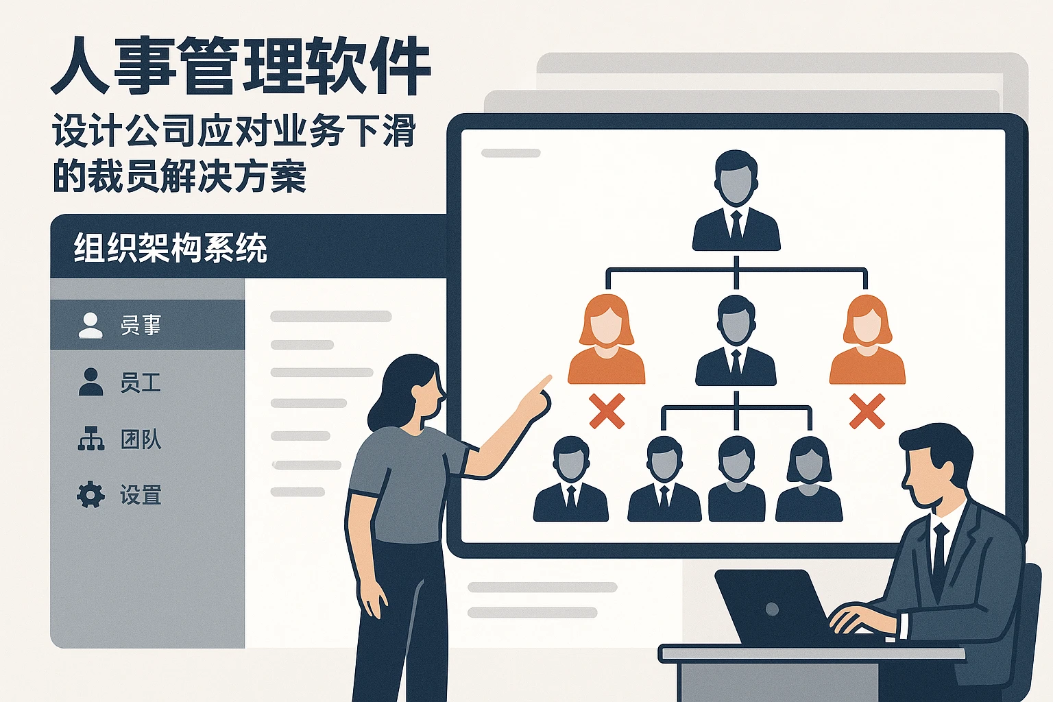 人事管理软件+组织架构系统:设计公司应对业务下滑的裁员解决方案