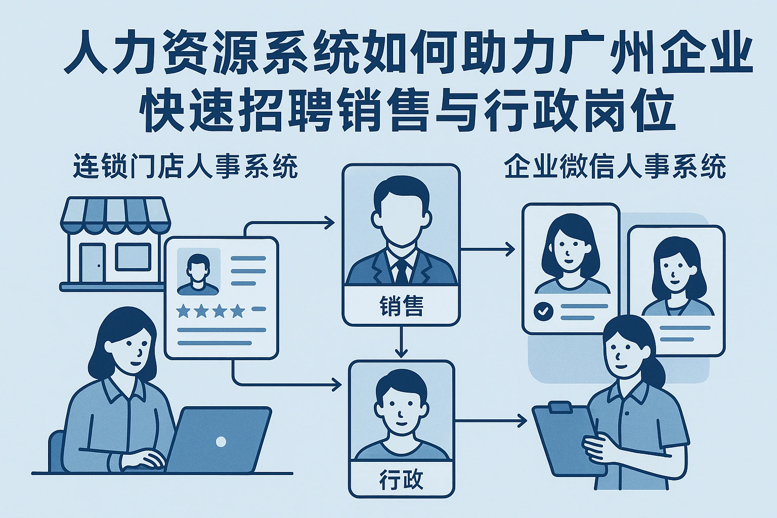 人力资源系统如何助力广州企业快速招聘销售与行政岗位 - 连锁门店人事系统与企业微信人事系统深度解析