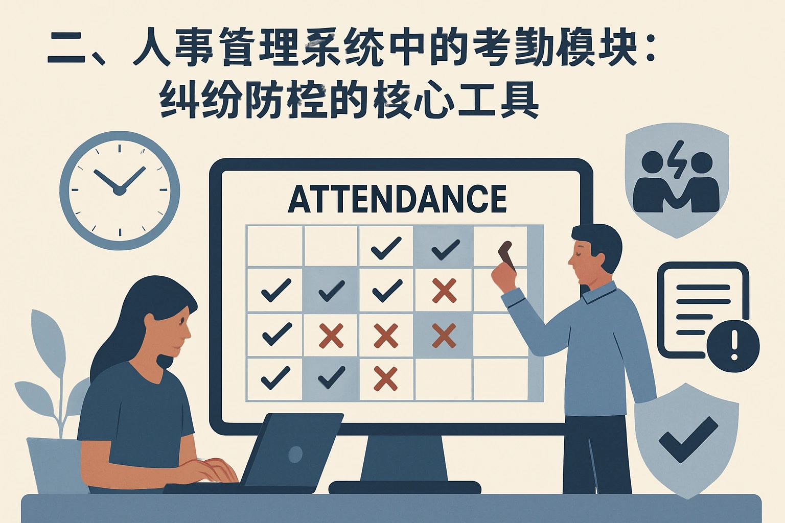 二、人事管理系统中的考勤模块：纠纷防控的核心工具