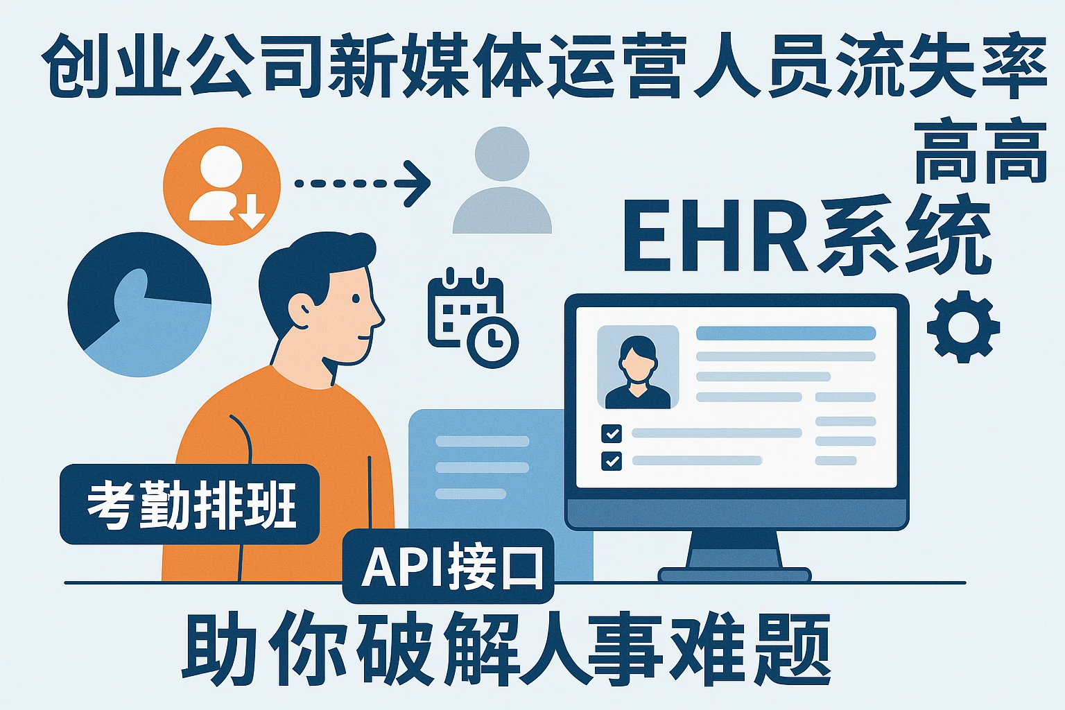 创业公司新媒体运营人员流失率高？EHR系统+考勤排班+API接口助你破解人事难题