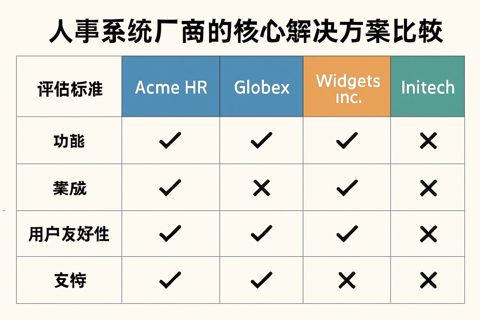 人事系统厂商的核心解决方案比较