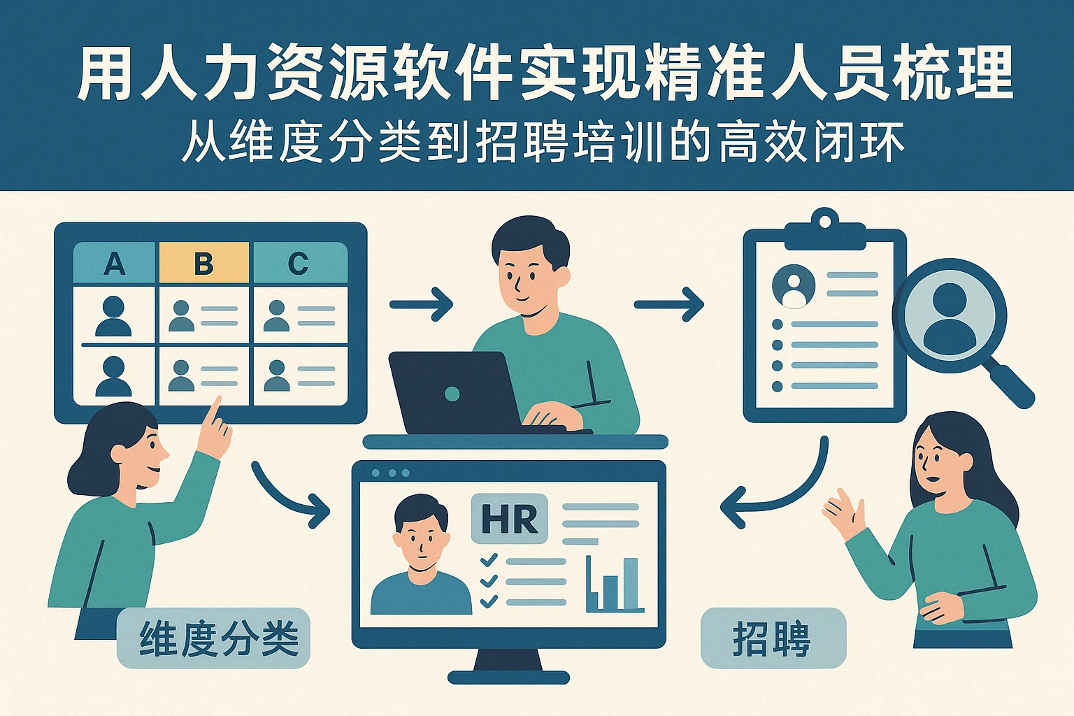 用人力资源软件实现精准人员梳理：从维度分类到招聘培训的高效闭环