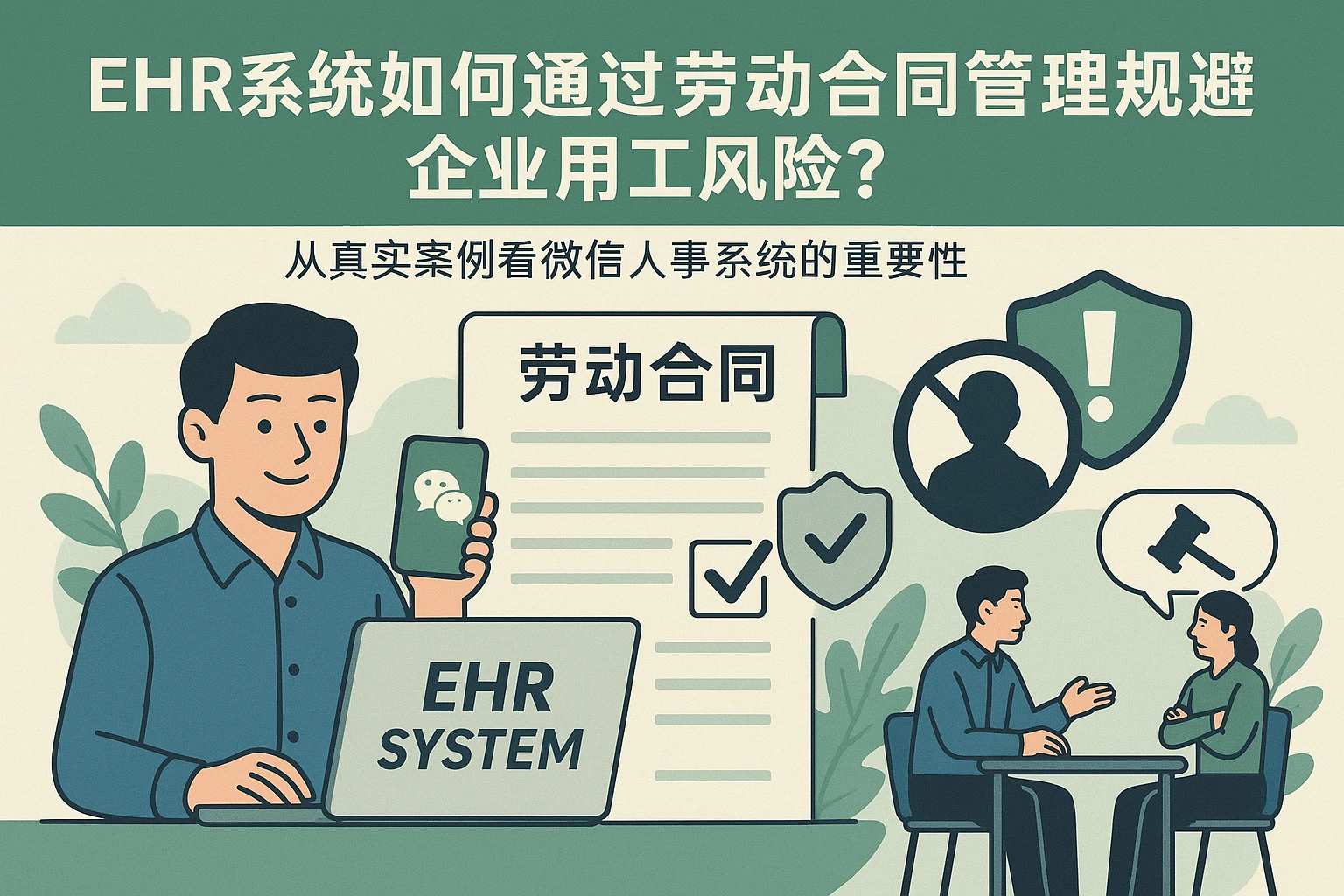 EHR系统如何通过劳动合同管理规避企业用工风险？从真实案例看微信人事系统的重要性