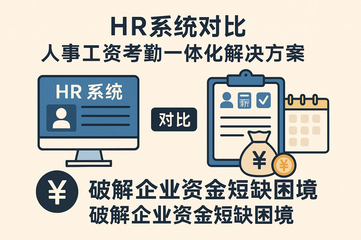 HR系统对比与人事工资考勤一体化解决方案：破解企业资金短缺困境