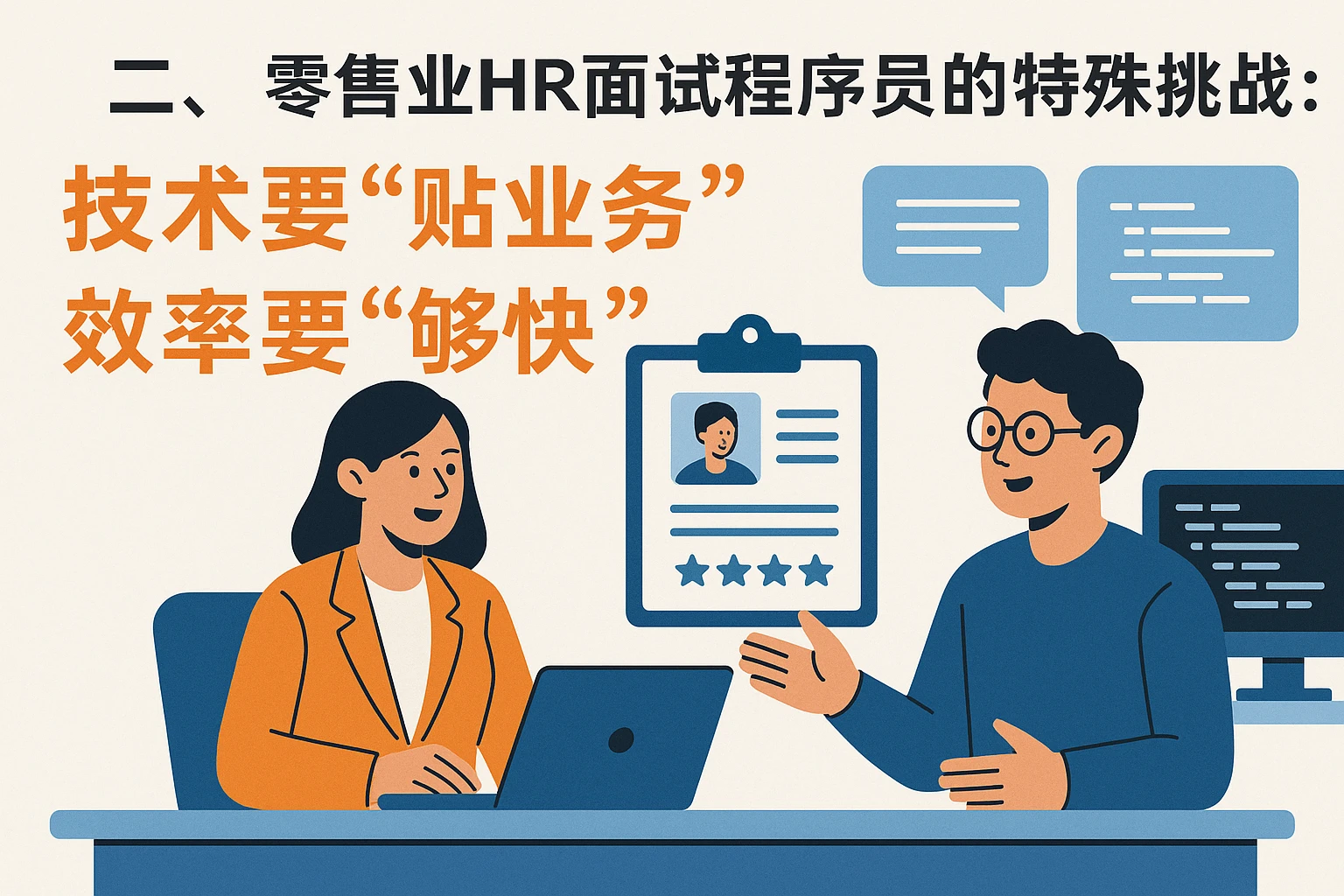 二、零售业HR面试程序员的特殊挑战:技术要“贴业务”,效率要“够快”