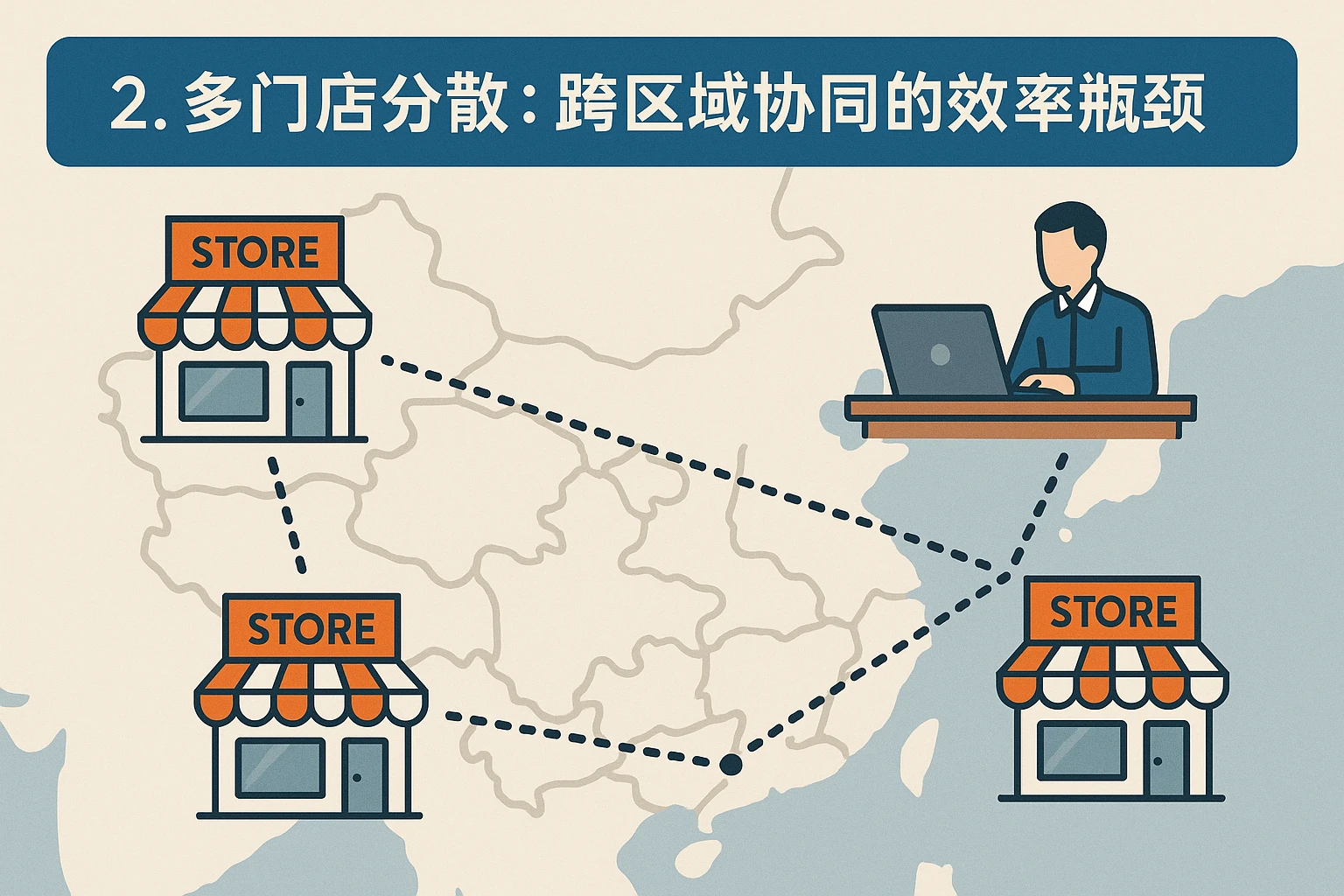 2. 多门店分散:跨区域协同的效率瓶颈