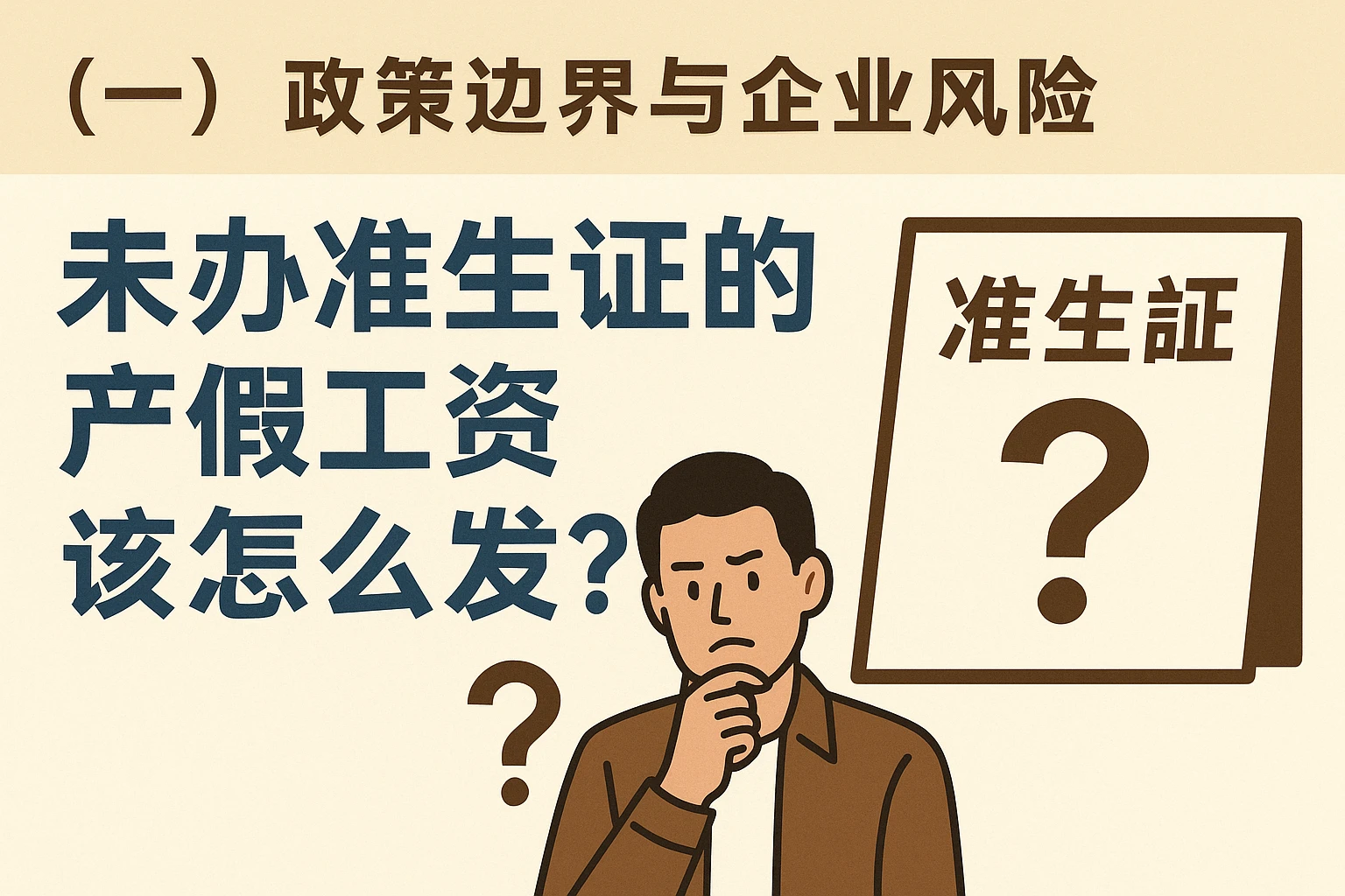 （一）政策边界与企业风险：未办准生证的产假工资该怎么发？
