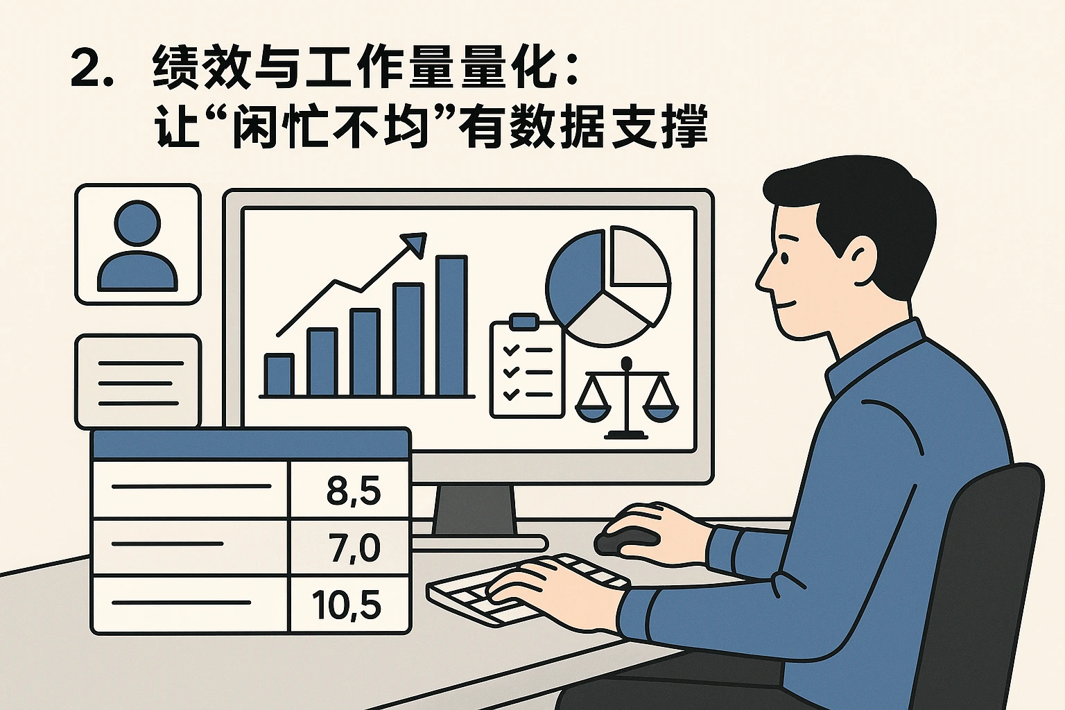 2. 绩效与工作量量化：让“闲忙不均”有数据支撑