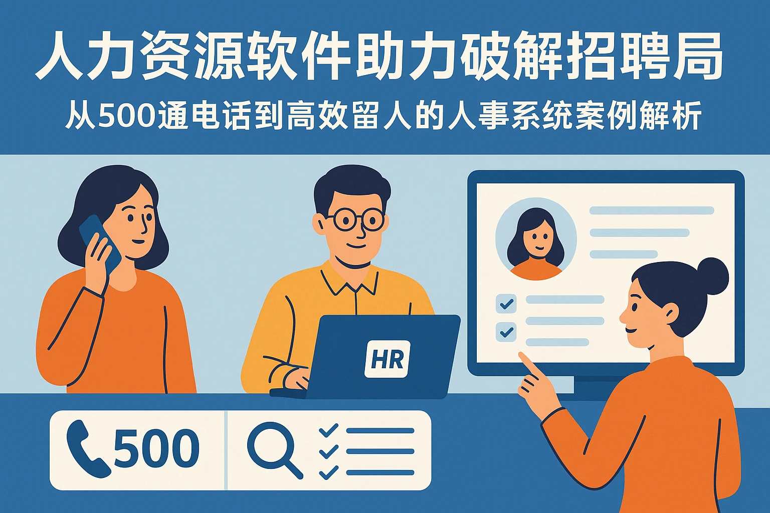 人力资源软件助力破解招聘困局:从500通电话到高效留人的人事系统案例解析