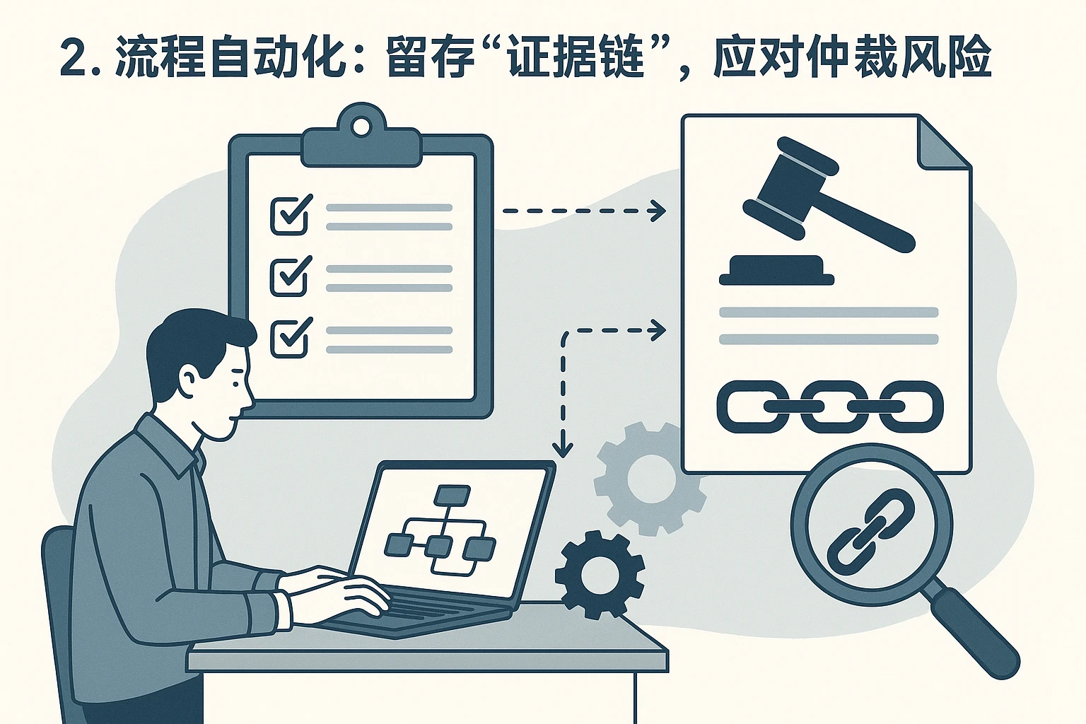 2. 流程自动化:留存“证据链”,应对仲裁风险