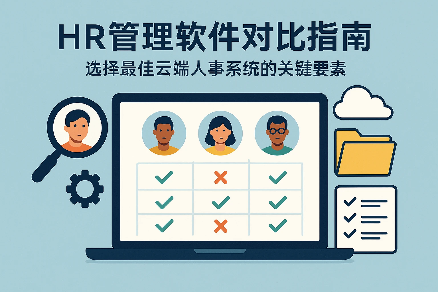 HR管理软件对比指南:选择最佳云端人事系统的关键要素