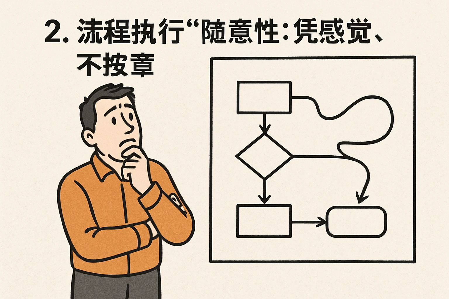 2. 流程执行“随意性”：凭感觉，不按章