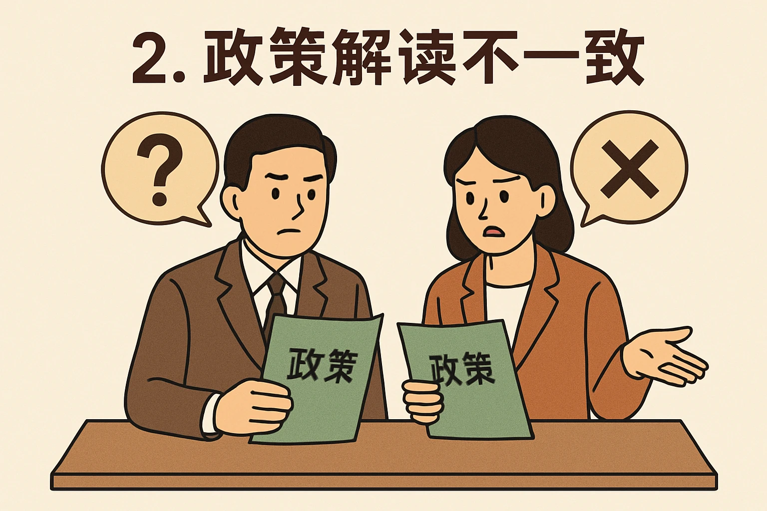 2. 政策解读不一致