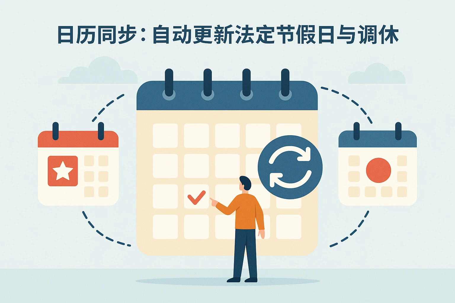 2. 日历同步：自动更新法定节假日与调休