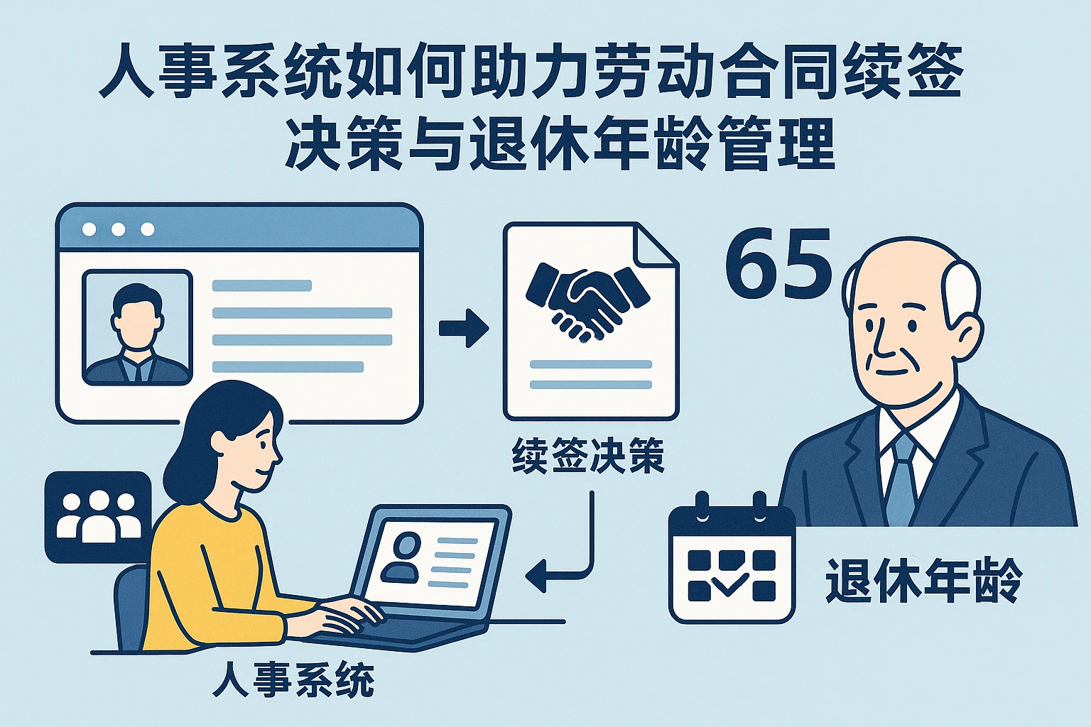 人事系统如何助力劳动合同续签决策与退休年龄管理