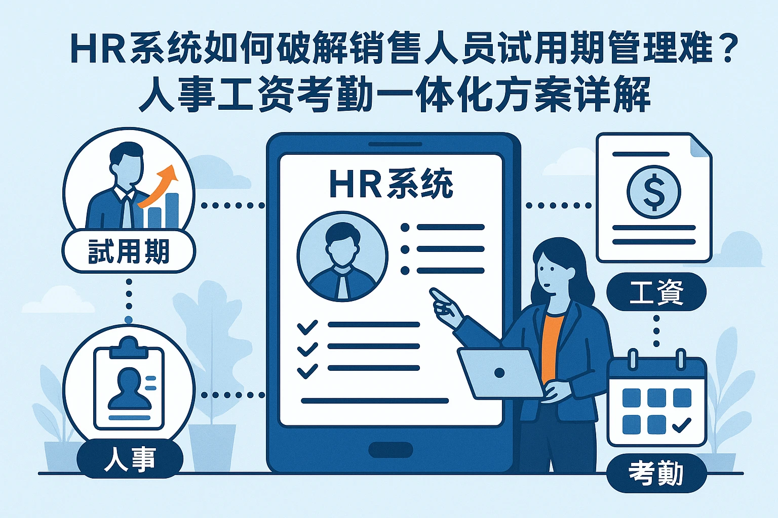 HR系统如何破解销售人员试用期管理难题？人事工资考勤一体化方案详解