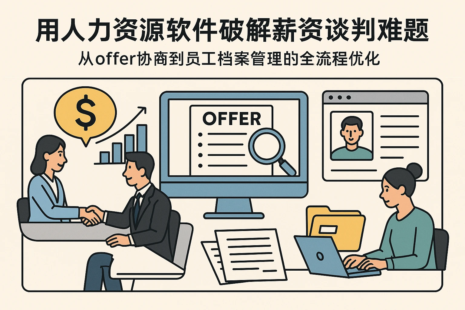 用人力资源软件破解薪资谈判难题：从offer协商到员工档案管理的全流程优化