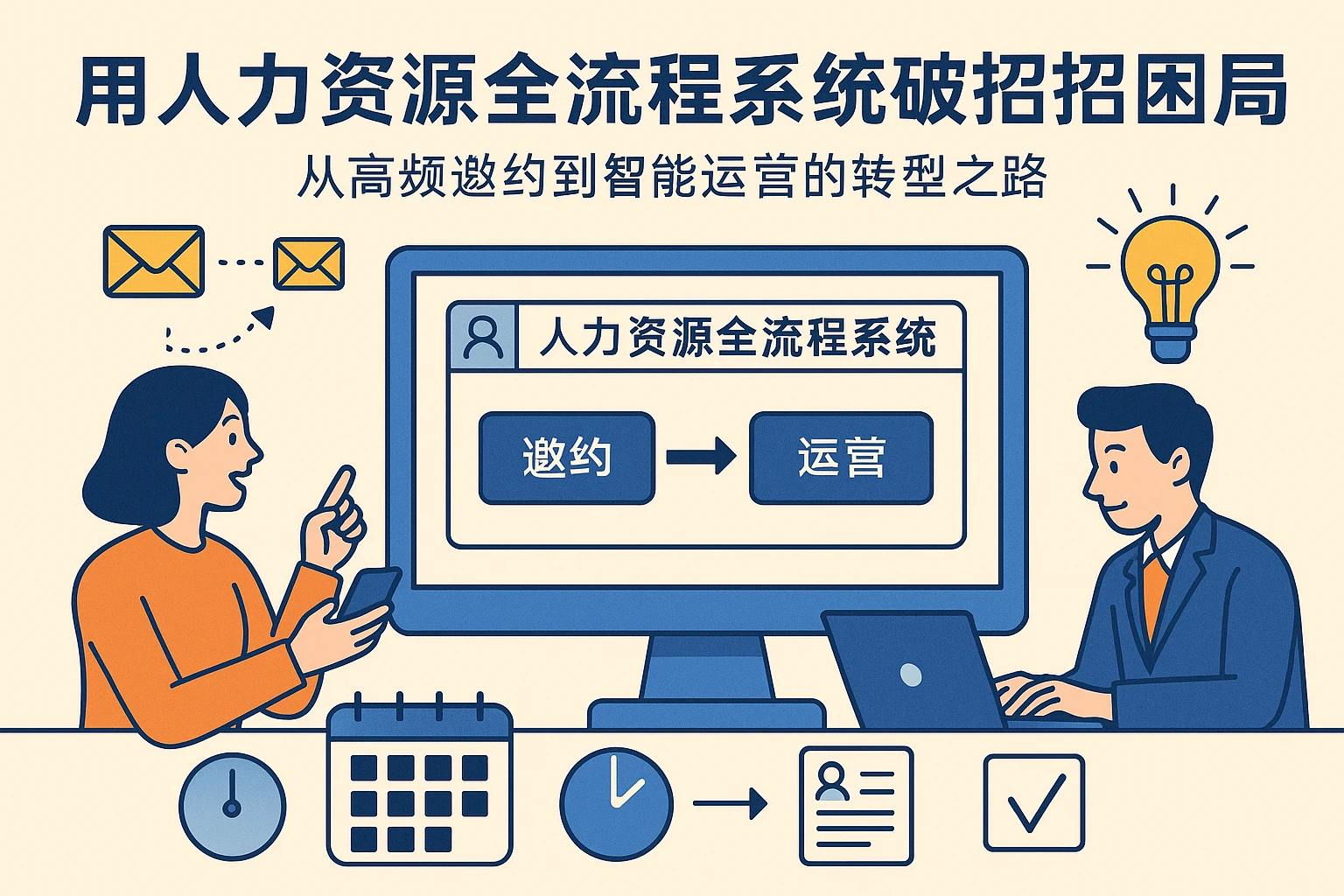 用人力资源全流程系统破解招聘困局：从高频邀约到智能运营的转型之路