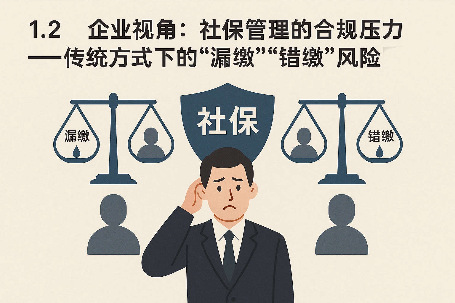 1.2 企业视角：社保管理的合规压力——传统方式下的“漏缴”“错缴”风险
