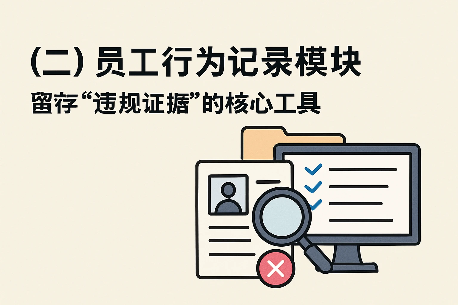 （二）员工行为记录模块：留存“违规证据”的核心工具