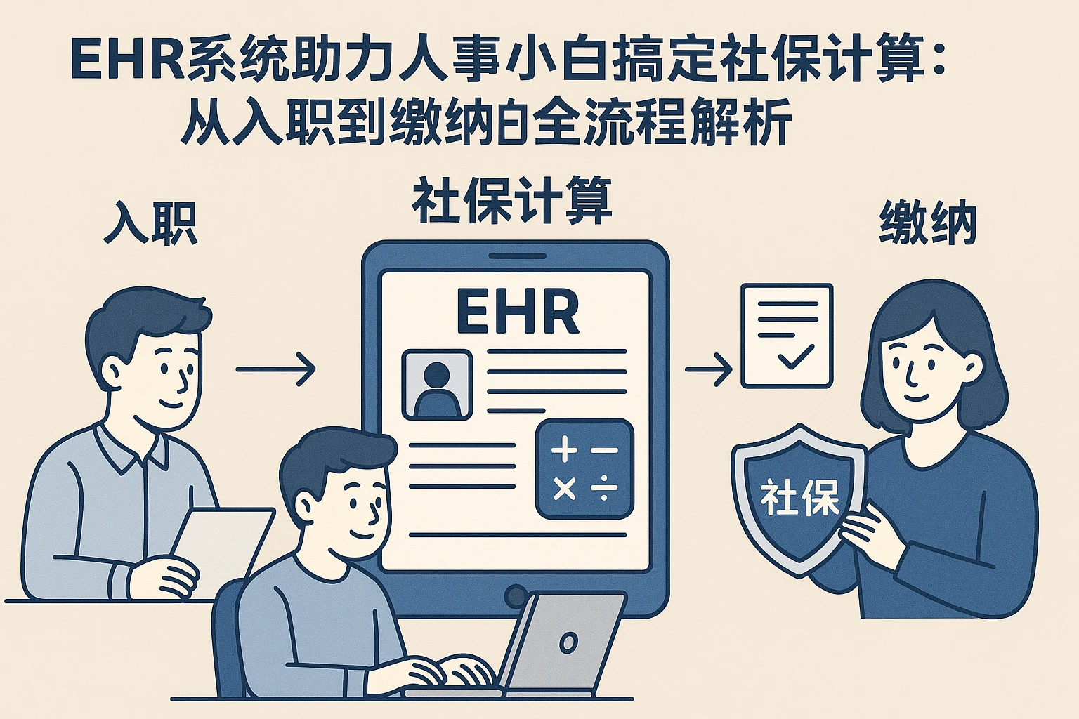 EHR系统助力人事小白搞定社保计算:从入职到缴纳的全流程解析