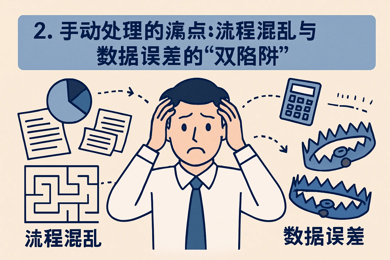 2. 手动处理的痛点：流程混乱与数据误差的“双陷阱”