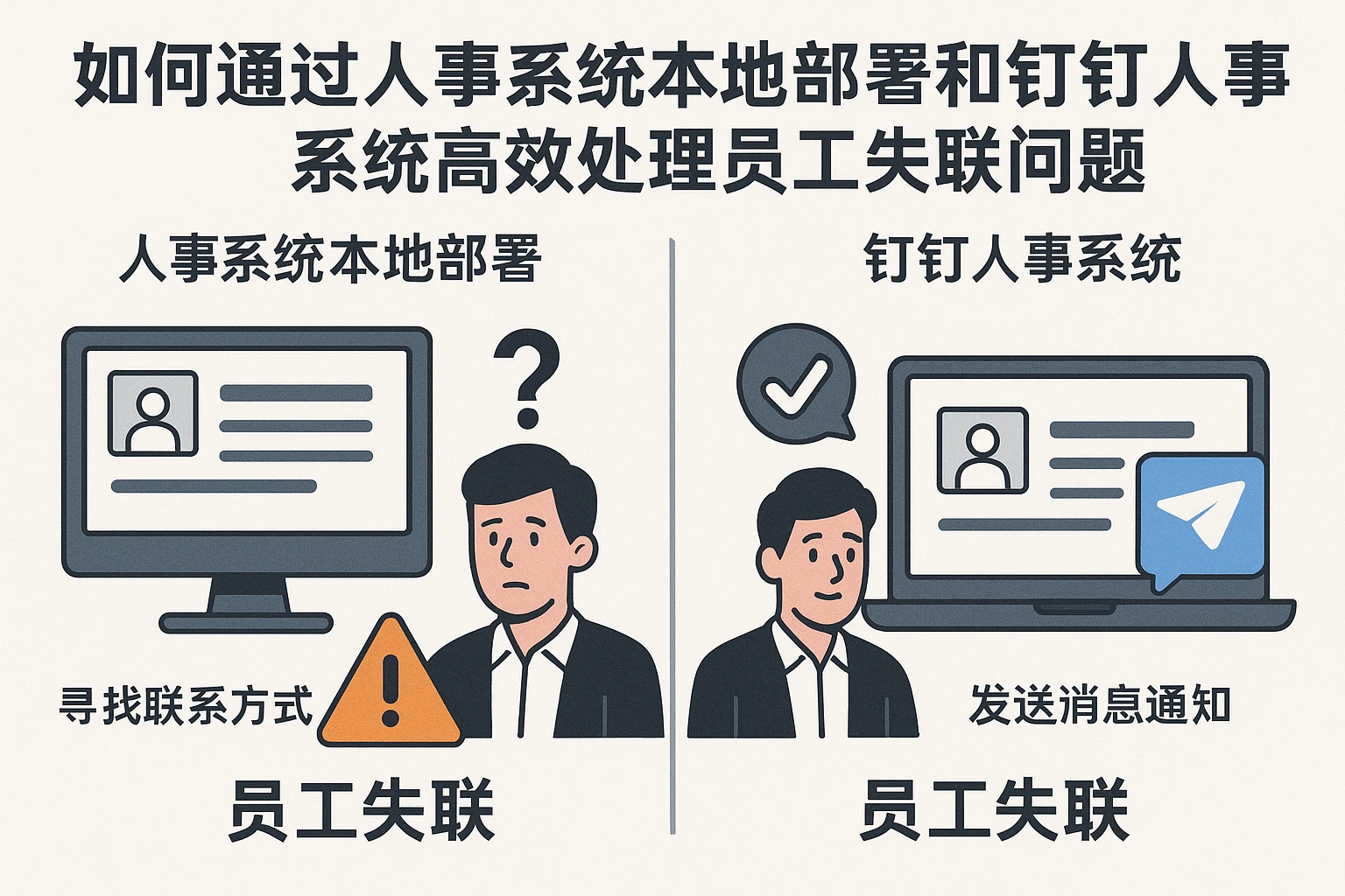 如何通过人事系统本地部署和钉钉人事系统高效处理员工失联问题