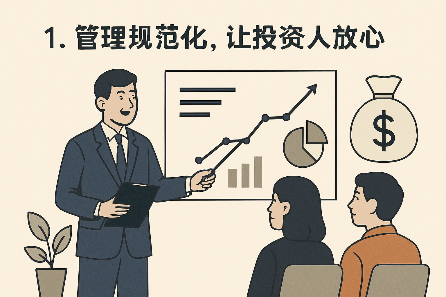 1. 管理规范化，让投资人放心