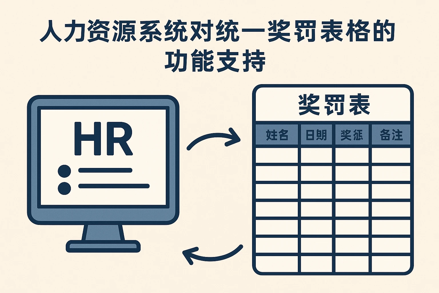 2. 人力资源系统对统一奖罚表格的功能支持