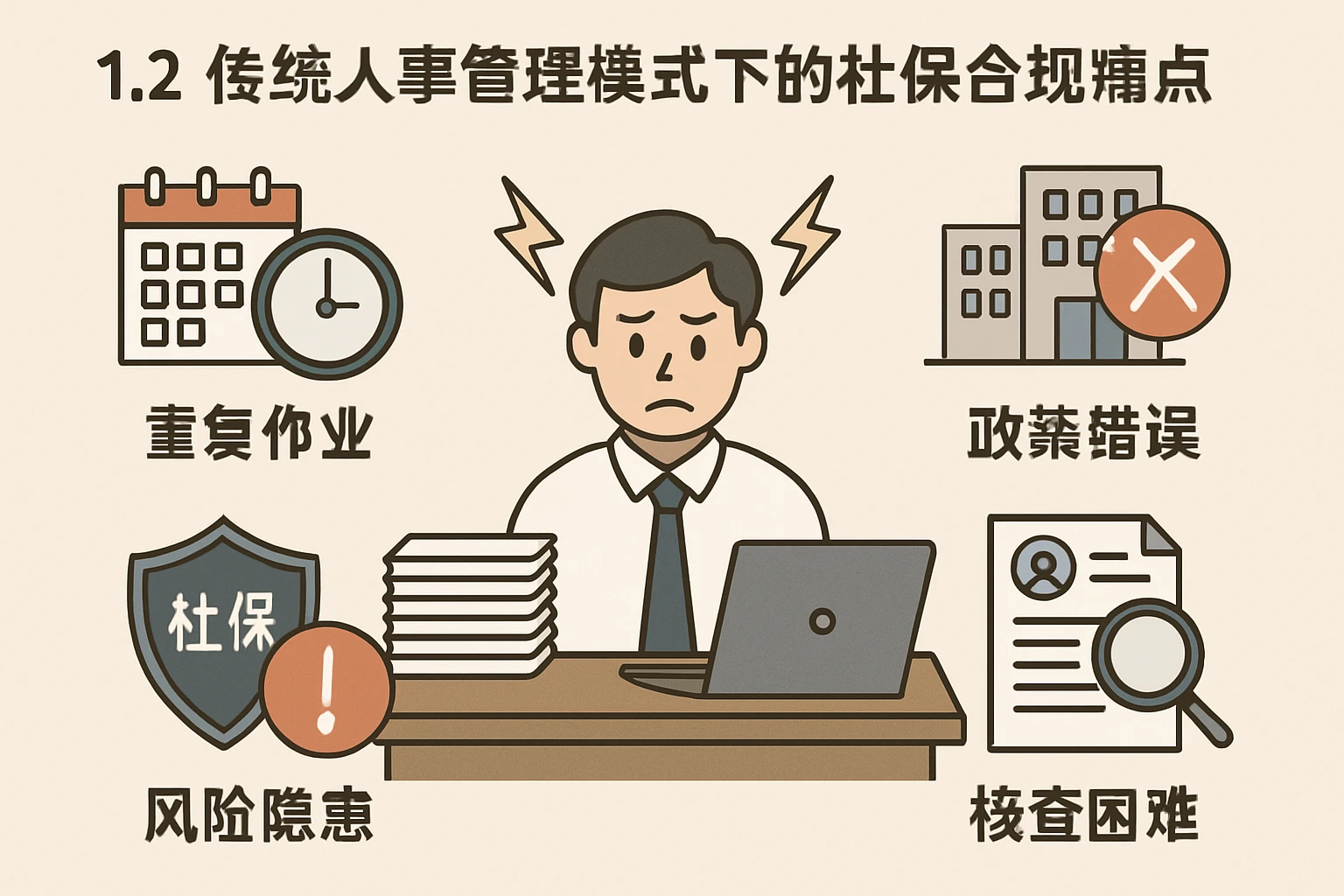 1.2 传统人事管理模式下的社保合规痛点