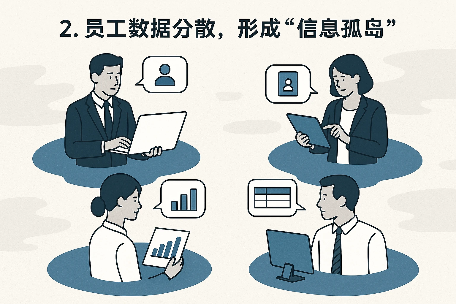 2. 员工数据分散,形成“信息孤岛”