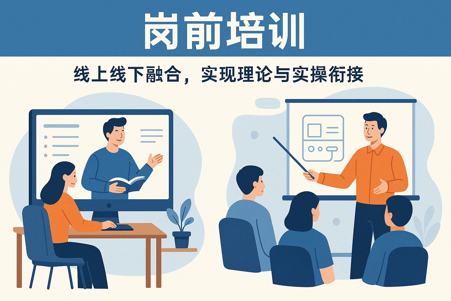 2. 岗前培训：线上线下融合，实现理论与实操衔接